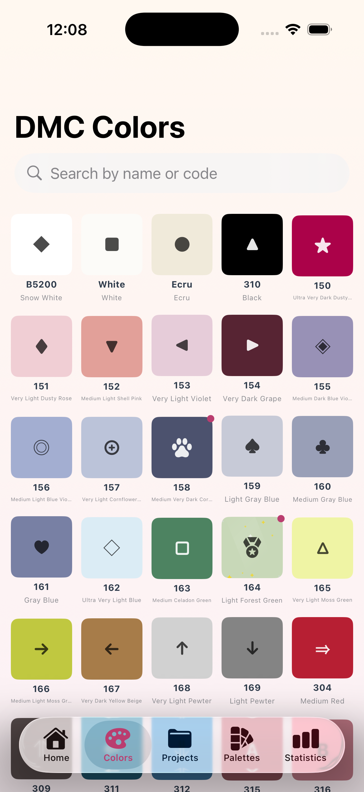 DMC Colors library with search - browse all DMC thread colors by name or code